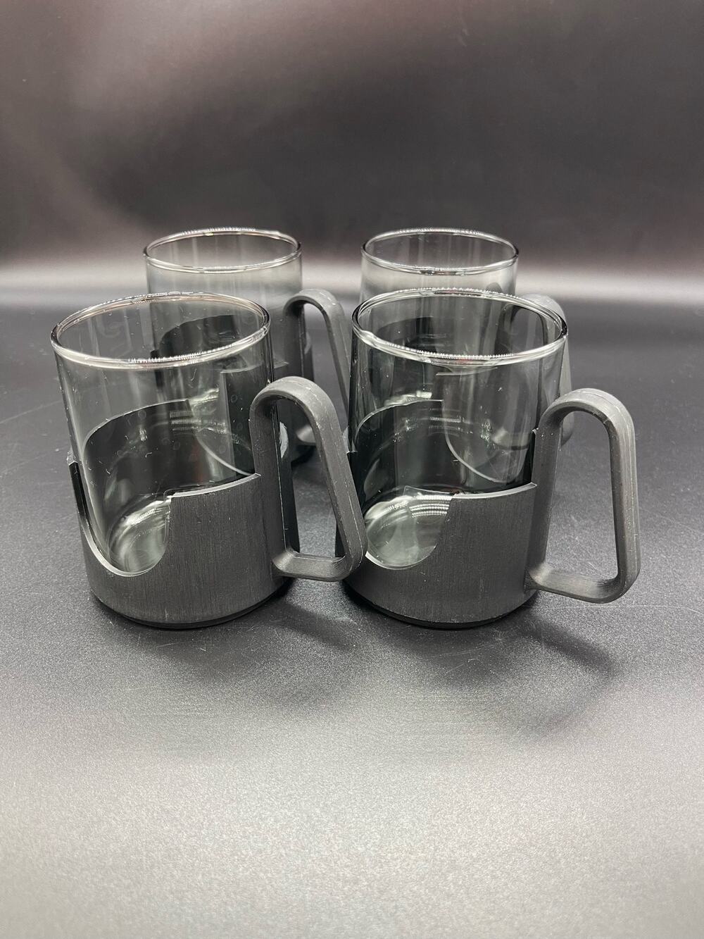 Vintage Corning Glas-Snap Set of 4 Hot & Cold Glasses with Plastic Holder
